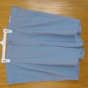 George At the Knee Stretch shorts nylon poly size 46 Mens light blue zipper NEW!